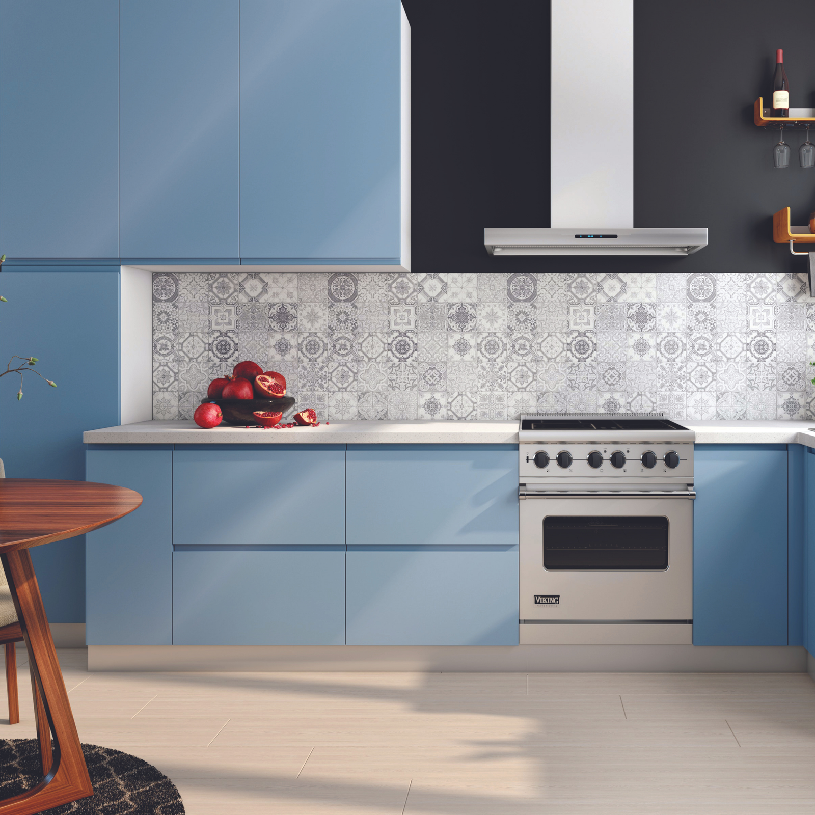 Fogg Blue shown on furniture