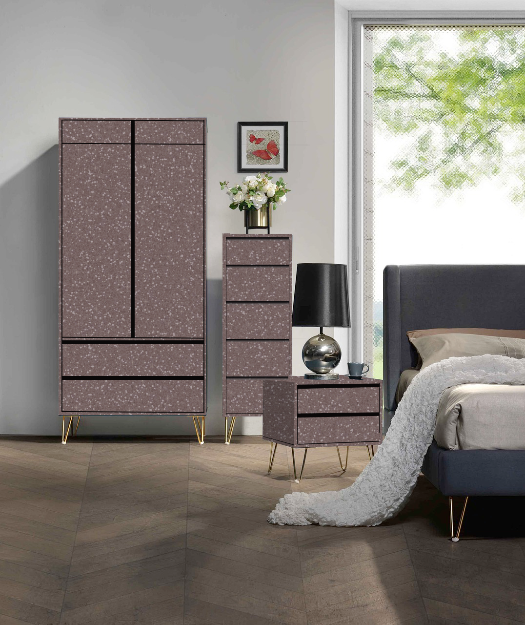 Cosmos shown on furniture