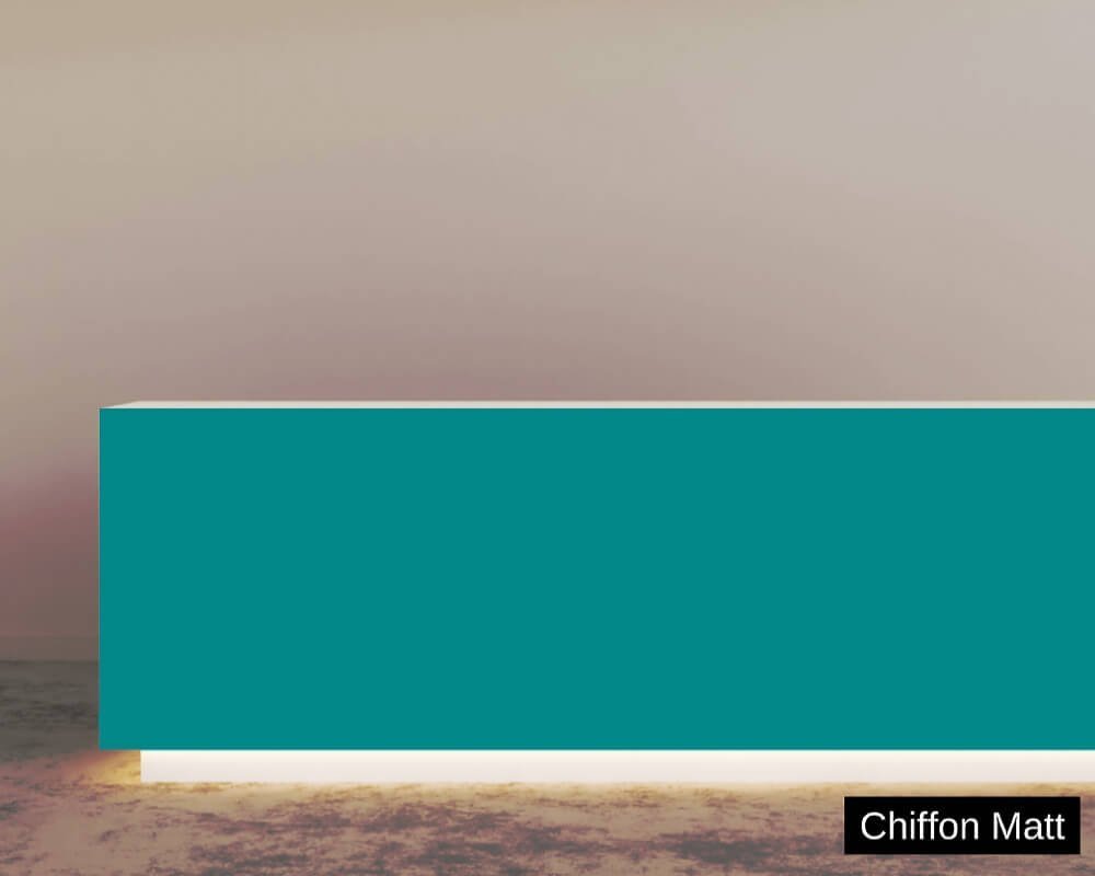 Teal Blue shown on furniture