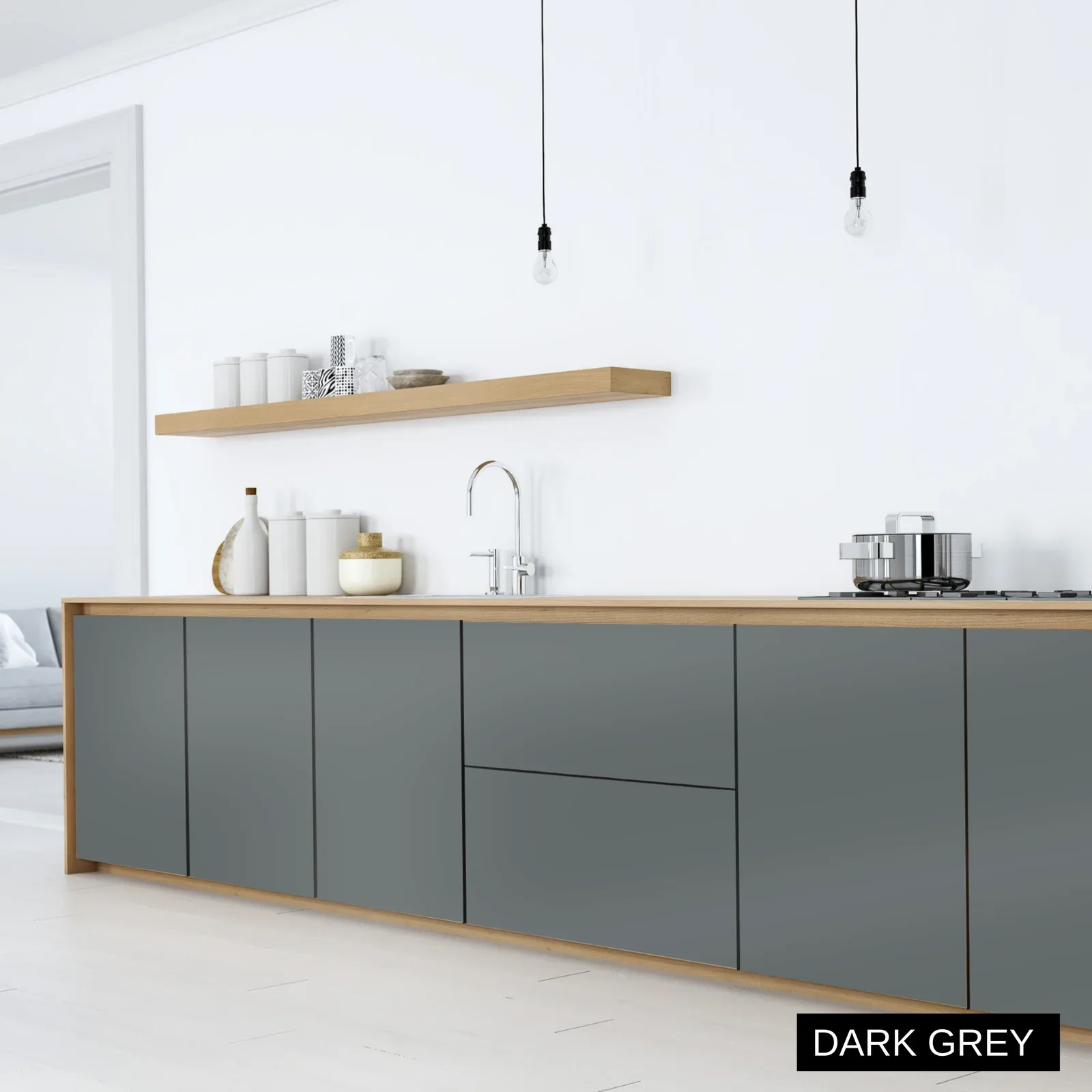 Kitchen counter with laminate fronts and matching edges
